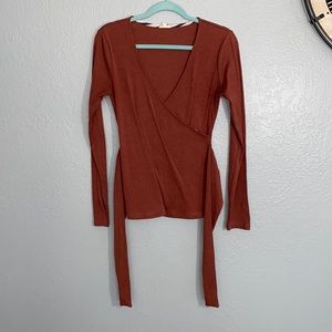 Long sleeve wrap shirt